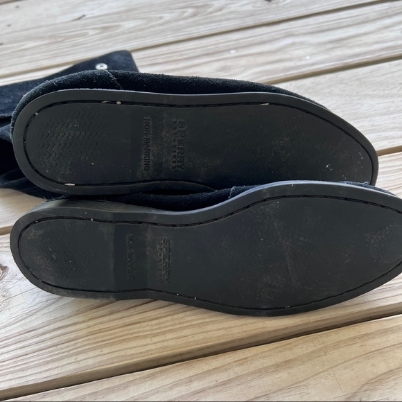 Sperry Longpoint moccasin boots 8 black suede top-sider mocs - Picture 6 of 12